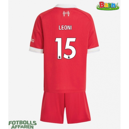 Liverpool Giovanni Leoni #15 Hemmaställ Barn 2025-26 Kortärmad (+ Korta byxor)